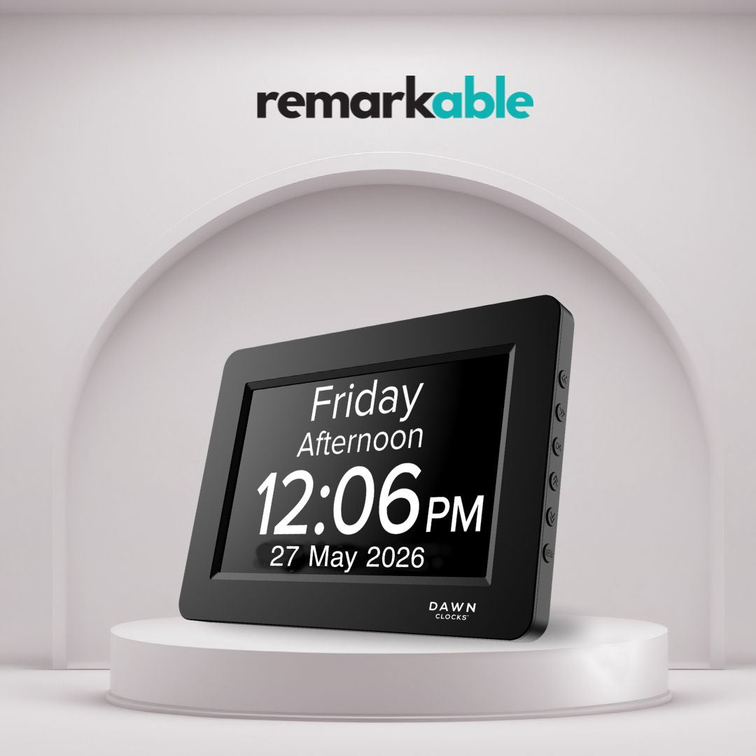 Remarkable Clock by Dawn Clocks. Customisable Calendar and Reminder Clock.