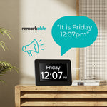 Remarkable Clock by Dawn Clocks. Customisable Calendar and Reminder Clock. Spoken time reminder.