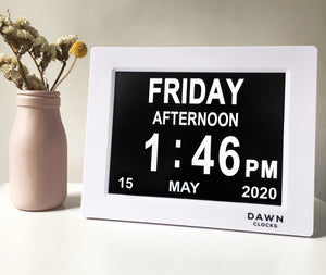 Warehouse Stock - Dawn 8" Digital Calendar & Reminder Clock