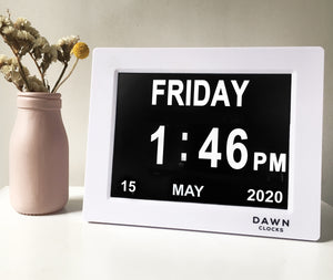 Warehouse Stock - Dawn 8" Digital Calendar & Reminder Clock